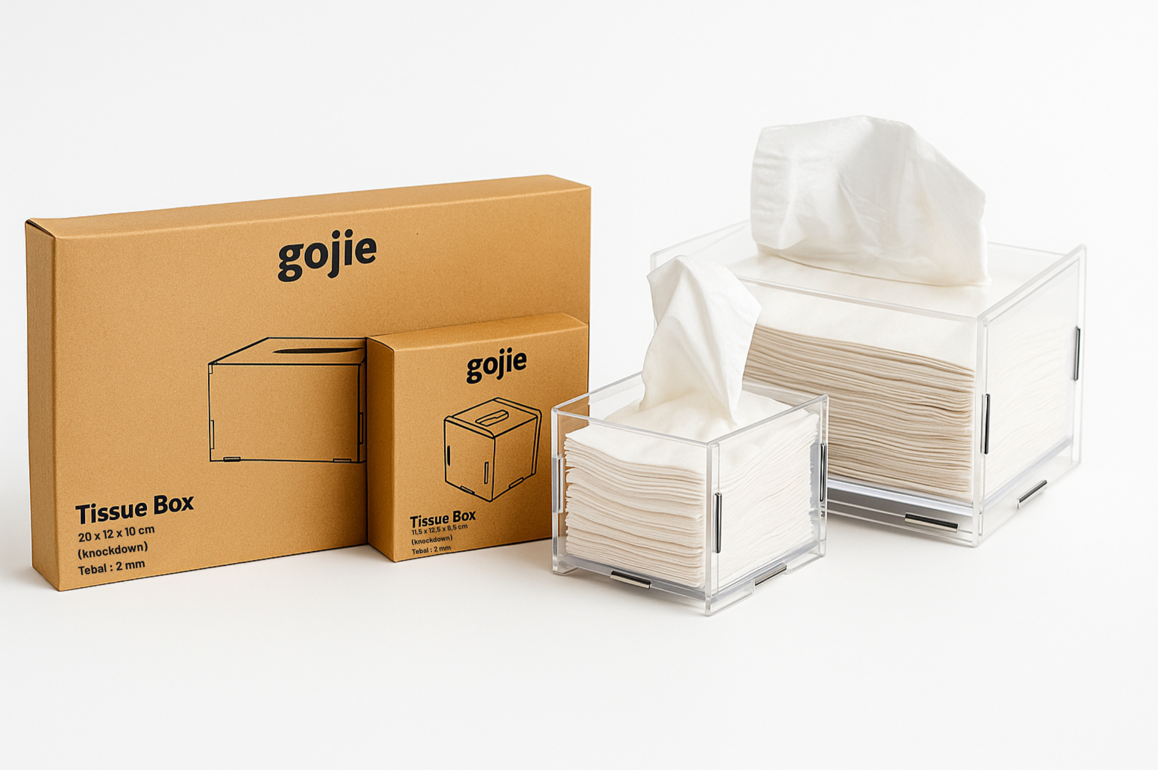 Box Tissue Akrilik Knockdown